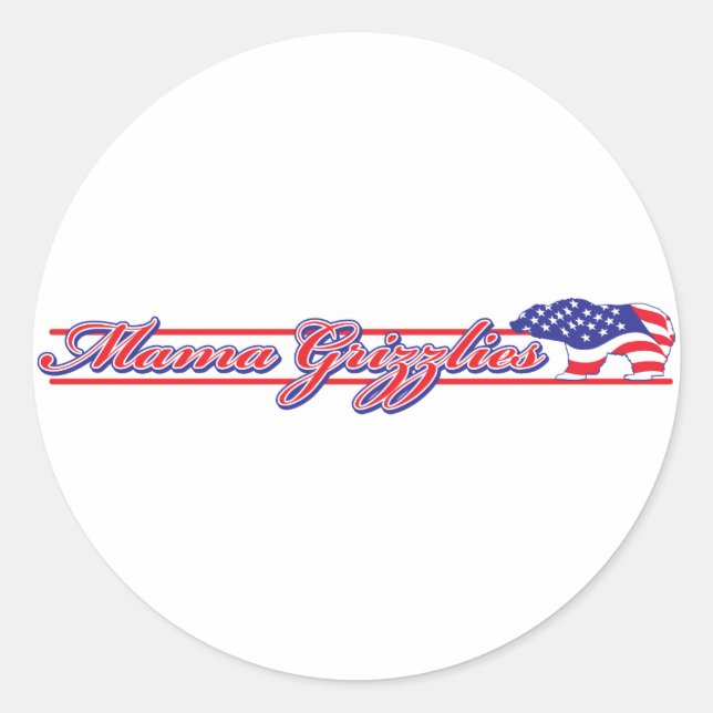 Mamma-Grizzly.Script-eps Classic Round Sticker (Front)