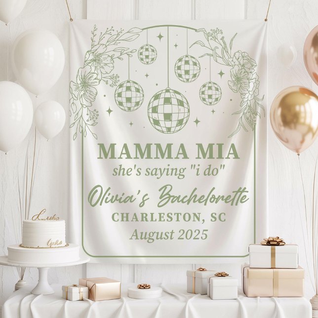 Mamma Mia Bachelorette Party Banner, She's Saying  Tapestry (Creator Uploaded)