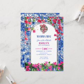 Mamma Mia Themed Birthday Invitation Template