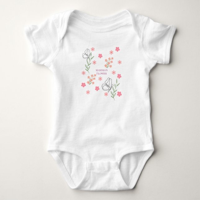 Mamma's flower baby bodysuit (Front)
