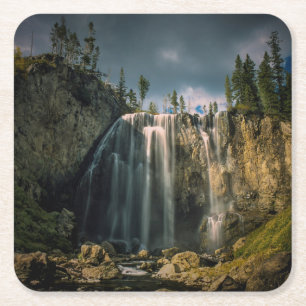 Mammatocumulus clouds at sunset square paper coaster