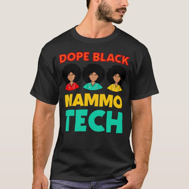 Mammo Tech Black Mammography Technician Rad Tech W T-Shirt (Front)
