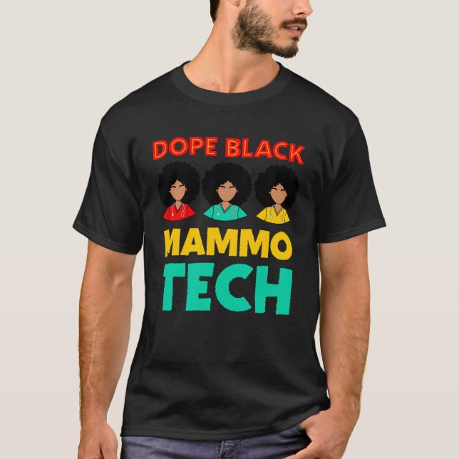 Mammo Tech Black Mammography Technician Rad Tech W T-Shirt (Front)