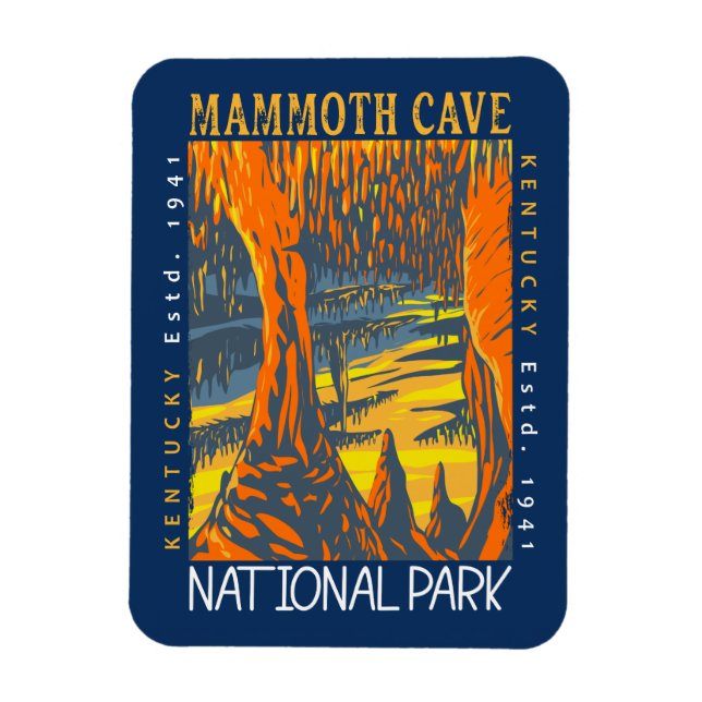 Mammoth Cave National Park Kentucky Distressed  Magnet (Vertical)