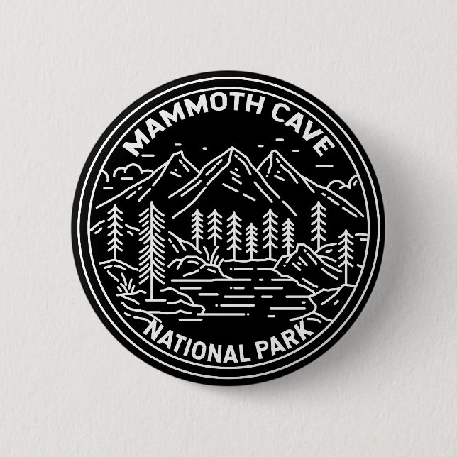 Mammoth Cave National Park Kentucky Monoline 6 Cm Round Badge (Front)