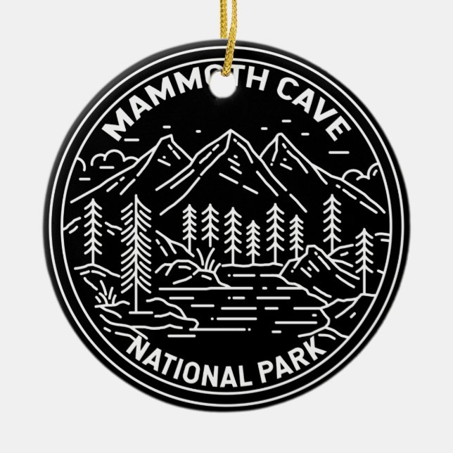 Mammoth Cave National Park Kentucky Monoline Ceramic Tree Decoration (Front)