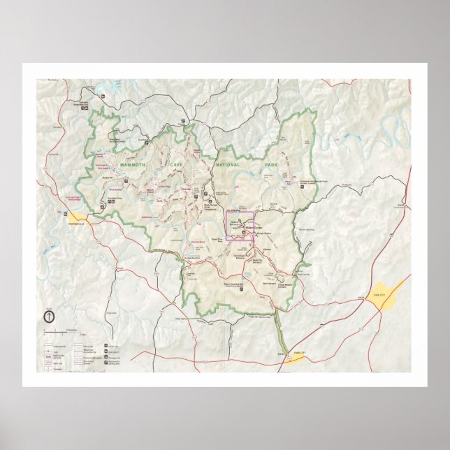 Mammoth Cave National Park Map (1999)  Poster (Front)