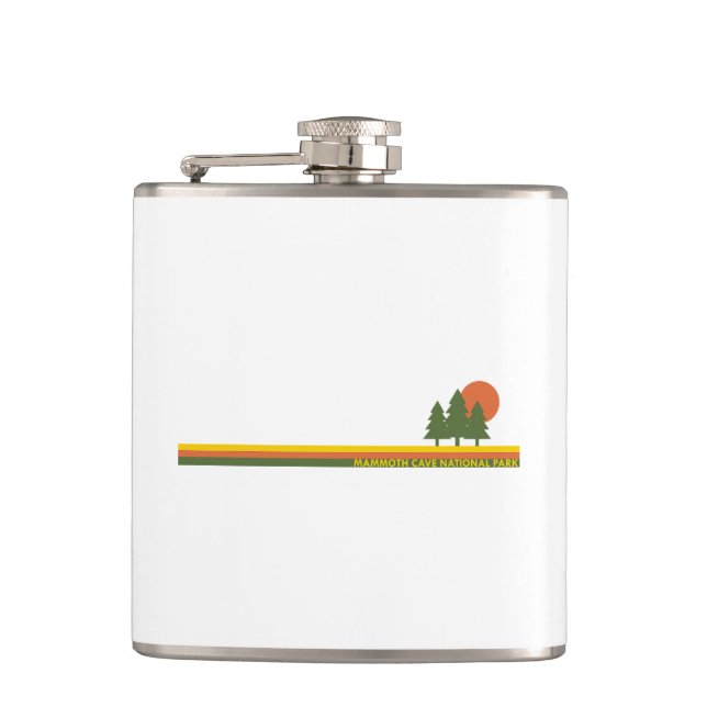 Mammoth Cave National Park Pine Trees Sun Hip Flask (Front)