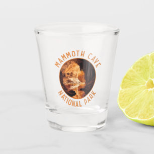 Mammoth Cave National Park Retro Distressed Circle Shot Glass