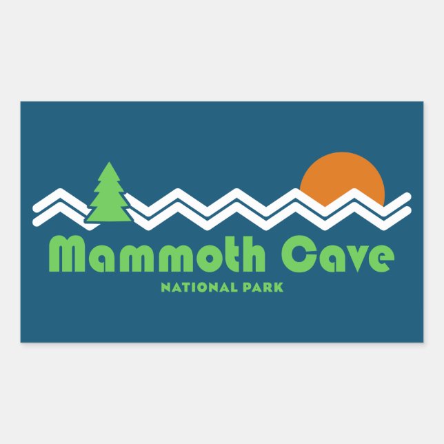 Mammoth Cave National Park Retro Rectangular Sticker (Front)