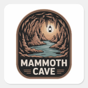 Mammoth Cave National Park Vintage Badge Square Sticker