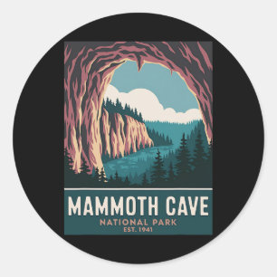 Mammoth Cave National Park Vintage Camping Hiking  Classic Round Sticker