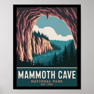 Mammoth Cave National Park Vintage Camping Hiking  Poster