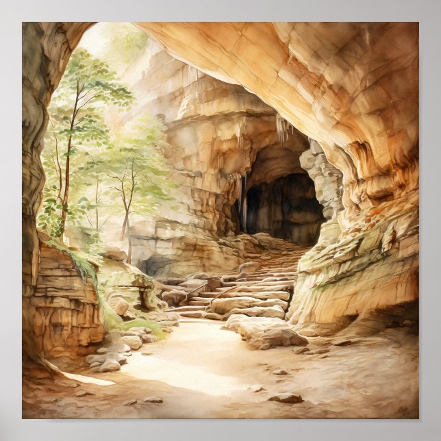 Mammoth Cave National Park Watercolor Poster (Front)