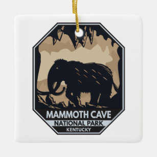 Mammoth Cave National Park Woolly Mammoth Emblem Ceramic Ornament