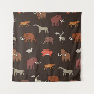 Mammoth Era: Prehistoric Themed Pattern. Tapestry
