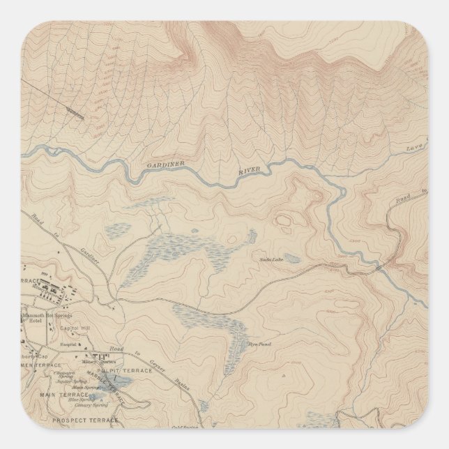 Mammoth Hot Springs and Vicinity 2 Square Sticker (Front)