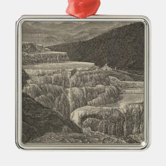 Mammoth Hot Springs Metal Tree Decoration (Front)