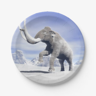 Mammoth in the wind paper plate