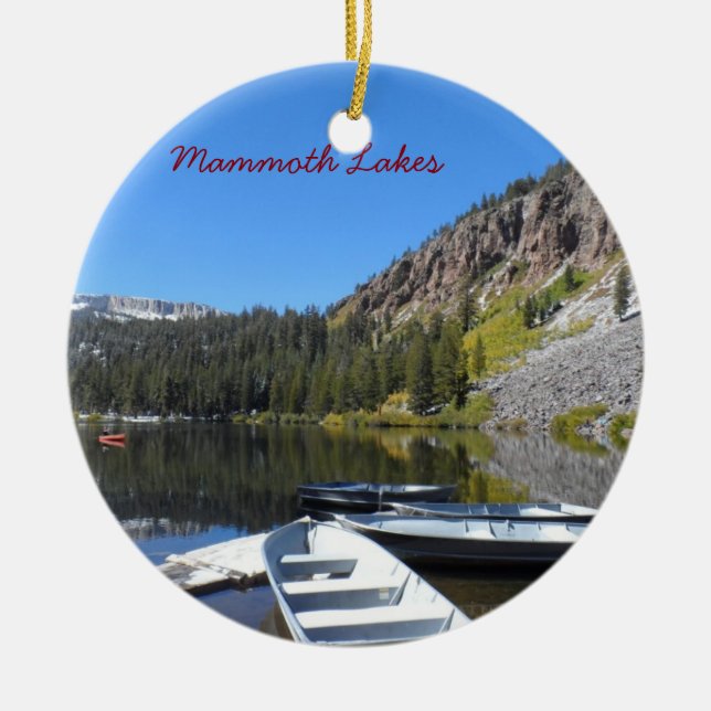 Mammoth Lakes, CA Ceramic Tree Decoration (Front)