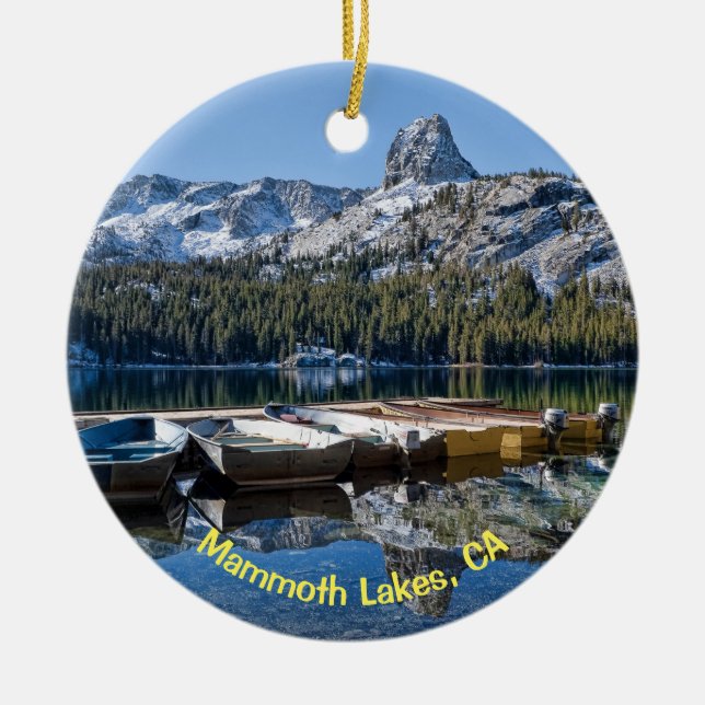 Mammoth Lakes, CA Ceramic Tree Decoration (Front)