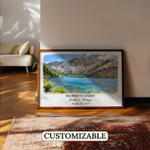Mammoth Lakes California Poster, Watercolor, Custo Poster