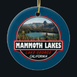 Mammoth Lakes California Travel Art Emblem Ceramic Tree Decoration<br><div class="desc">Mammoth Lakes art design showcasing the town in California's Sierra Nevada mountains. It's known for the Mammoth Mountain and June Mountain ski areas and nearby trails.</div>