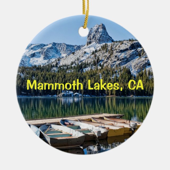 Mammoth Lakes Keepsake Ceramic Tree Decoration (Front)