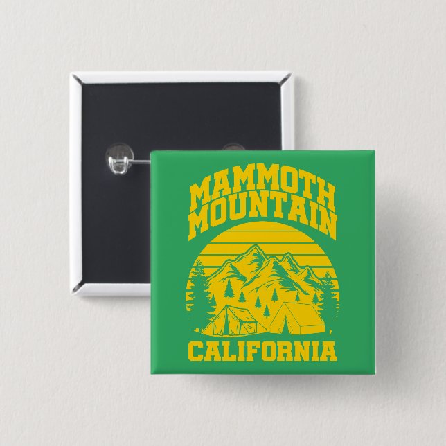 Mammoth Mountain,California 15 Cm Square Badge (Front & Back)