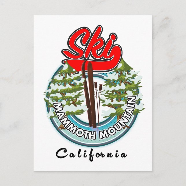Mammoth Mountain California ski logo Postcard (Front)