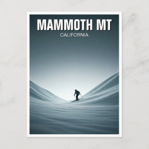 Mammoth Mountain California Skiing Skier Travel Postcard