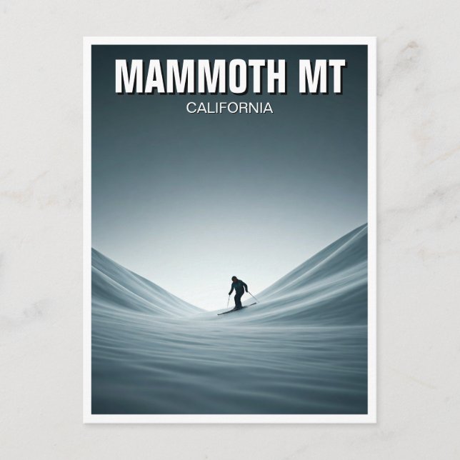 Mammoth Mountain California Skiing Skier Travel Postcard (Front)