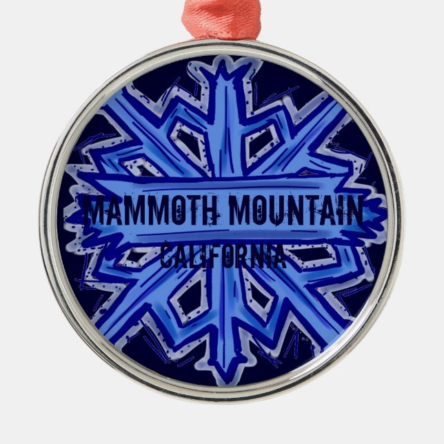 Mammoth Mountain California snowflake ornament (Front)