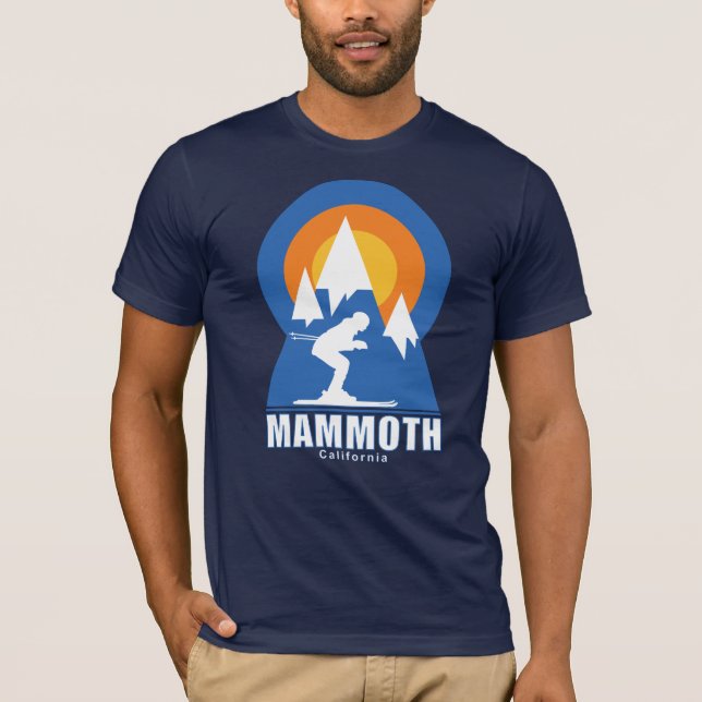 Mammoth Mountain Ski Sunset Retro T-Shirt (Front)