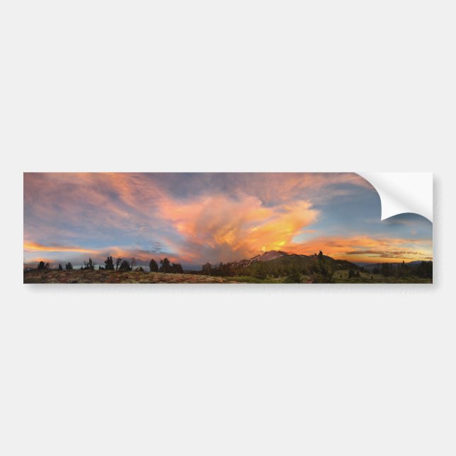 Mammoth Mountain Sunset from Minaret Summit Bumper Sticker (Front)