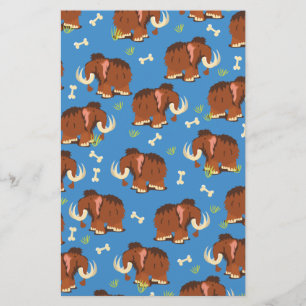 Mammoth Pattern cute cartoon. Stationery