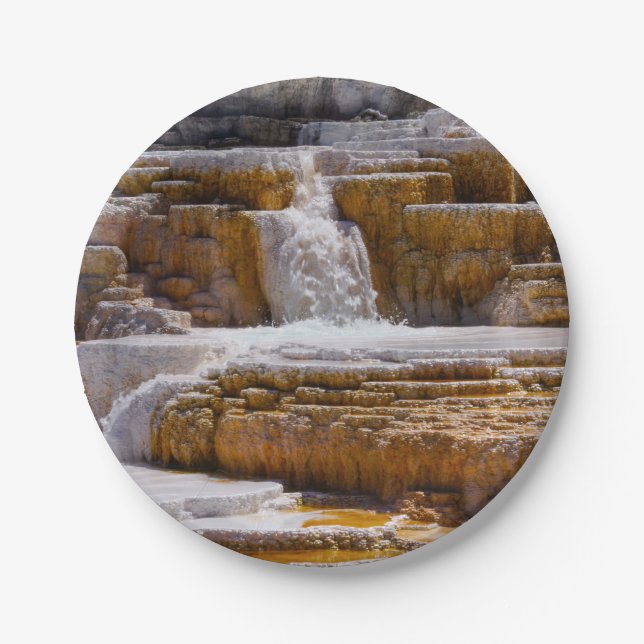 Mammoth Springs Falls Paper Plate (Front)