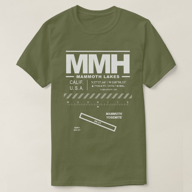 Mammoth Yosemite Airport MMH T-Shirt (Design Front)