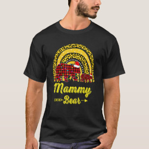 Mammy Bear Christmas Rainbow Leopard Family Christ T-Shirt