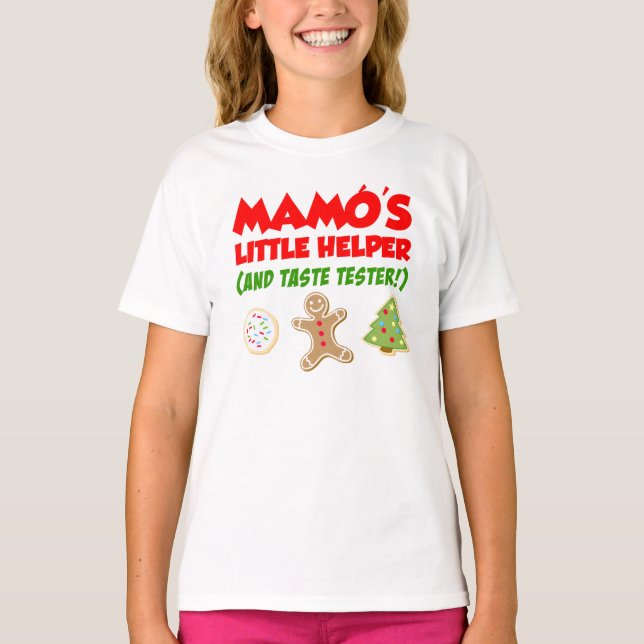Mamo's Little Helper Christmas Cookies T-Shirt (Front)