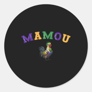 Mamou Mardi Gras Chicken  Classic Round Sticker