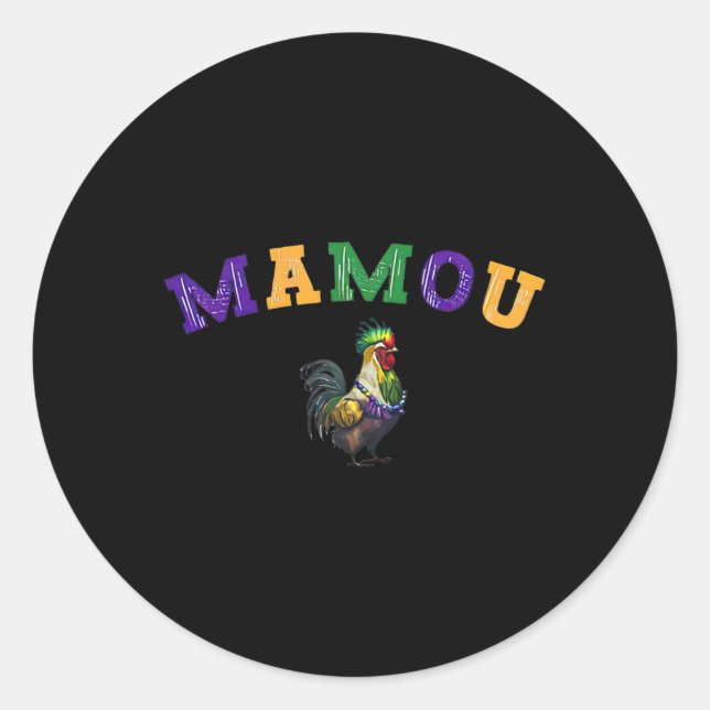 Mamou Mardi Gras Chicken  Classic Round Sticker (Front)