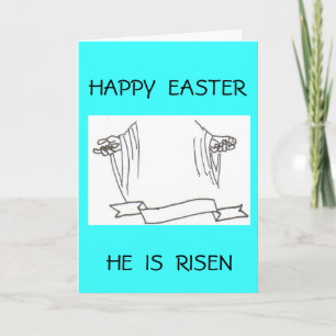 MAN2 001, HAPPY EASTER, HE IS RISEN HOLIDAY CARD