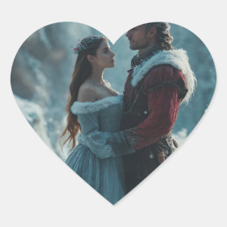 Man a beautiful girl image heart sticker