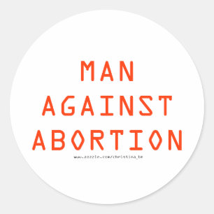 MAN AGAINST ABORTION CLASSIC ROUND STICKER
