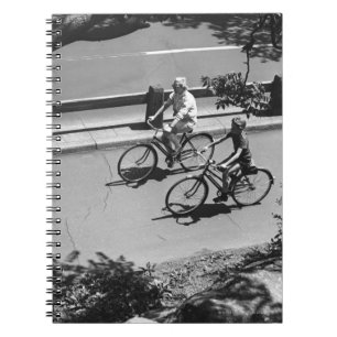 Man and Boy Cycling Spiral Notebook