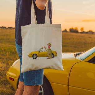 Man And His Yellow Car Tote Bag