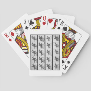 Man and horse jumping a fence, plate 640 from 'Ani Playing Cards