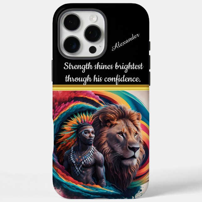 Man and lion's vibrant bond in nature Case-Mate iPhone case (Back)
