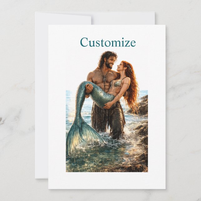 Man and Mermaid Thunder_Cove Invitation (Front)